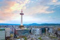 Kyoto Tower completed in 1964 it\'s the tallest structure in Kyoto stands atop a 9-story building,