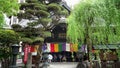 KYOTO, JAPAN - APRIL, 16, 2018: a wide shot of rokkaku-do temple in kyoto