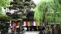 KYOTO, JAPAN - APRIL, 16, 2018: a wide shot of rokkaku-do temple in kyoto