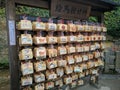 Wish tablets at the Ginkaku-ji Temple - Silver pavilion in Kyoto Royalty Free Stock Photo