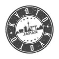 Kyoto Japan Asia Stamp. Logo Icon Symbol Design Skyline City Vector.