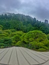 Ginkakuji zen garden, Ginshadan sand pattern. Royalty Free Stock Photo