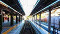 Train station at Kimono forest near Arashiyama, Kyoto city, Japan