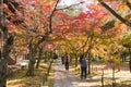 Autumn leaf color at Shinnyodo Temple in Kyoto, Japan. The Temple originally built in 984