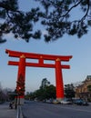 Giant Torii at downtown in Kyoto, Japan