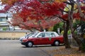 Kyoto Japan - December 6, 2016 : Japanese taxi in Kyoto. Autumn