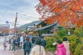 Kyoto, Japan - December 3, 2015:Tourists on the main street in arashiyama district Royalty Free Stock Photo