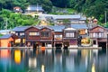 Kyoto, Japan with Funaya boathouses on Ine Bay Royalty Free Stock Photo