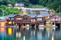 Kyoto, Japan with Funaya boathouses on Ine Bay