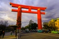 Kyoto, Japan. Heian-Jingu Shrine Otorii Gate