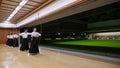 Kyudo practicing bow shooting in Kyoto, Japan.