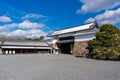 Nijo Castle with snow in winter. Kyoto, Japan. Royalty Free Stock Photo