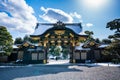 Nijo Castle with snow in winter. Kyoto, Japan. Royalty Free Stock Photo