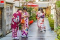 Young Women with Geisha Costume, Kyoto, Japan Royalty Free Stock Photo