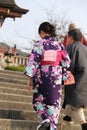 Japanese lady in kimono on the way to Kiyomizu-dera Temple