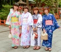 Kyoto Japan - four young women dressing traditional
