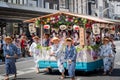 Gion Matsuri Festival, Hanagasa Junko Parade. Kyoto, Japan. Royalty Free Stock Photo