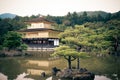 Kyoto, Japan - 24 July 2016. Kinkaku-ji, Rokuon-ji  literally `Temple of the Golden Pavilion` buddhist temple in Kyoto. Royalty Free Stock Photo