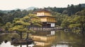 Kyoto, Japan - 24 July 2016. Kinkaku-ji, Rokuon-ji  literally `Temple of the Golden Pavilion` buddhist temple in Kyoto. Royalty Free Stock Photo