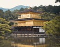 Kyoto, Japan - 24 July 2016. Kinkaku-ji, Rokuon-ji  literally `Temple of the Golden Pavilion` buddhist temple in Kyoto. Royalty Free Stock Photo