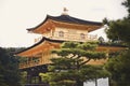 Kyoto, Japan - 24 July 2016. Kinkaku-ji, Rokuon-ji  literally `Temple of the Golden Pavilion` buddhist temple in Kyoto. Royalty Free Stock Photo