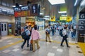 KYOTO, JAPAN - JULY 05, 2017: People hurry at Keihan Railway Station in Kyoto, Japan. Keihan Railway company was founded Royalty Free Stock Photo