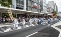 Kyoto, Japan - 24 July 2016. Traditional event of Gion Matsuri festival at hot summer day in Kyoto. Royalty Free Stock Photo