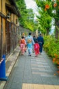 KYOTO, JAPAN - JULY 05, 2017: Unidentified people walking in a small city to visit the beautiful view of Yasaka Pagoda Royalty Free Stock Photo