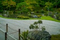 KYOTO, JAPAN - JULY 05, 2017: Zen Garden of Tenryu-ji, Heavenly Dragon Temple. In Kyoto, Japan Royalty Free Stock Photo