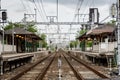 Matsuo-taisha Station platform. Hankyu Arashiyama Line. Kyoto, Japan