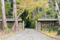 Approach to Mausoleum of Emperor Tenji in Yamashina, Kyoto, Japan. Emperor Tenji 626-672 was the