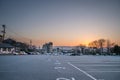 Kyoto, Japan - 2 Mar 2018: the car parking area at Kiyomizu-dera in twilight time ready and prepare tourists and travelers who