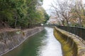 Lake Biwa Canal Biwako Sosui in Yamashina, Kyoto, Japan. Lake Biwa Canal is a waterway in Japan Royalty Free Stock Photo