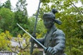 Miyamoto Musashi Statue at Hachidai-Jinja Shrine in Kyoto, Japan. Miyamoto Musashi 1584-1645 was a