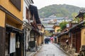 Beautiful street in the old town of Higashiyama district, Kyoto Royalty Free Stock Photo