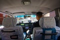 Kyoto, Japan - March 28, 2015 : A dedicated taxi driver is doing his job