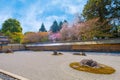 Ryoanji Temple is the site of Japan\'s most famous rock garden and beautiful cherry blossom in sprin