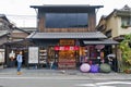 Kyoto, Japan - March 2016: Souvenir shop in Arashiyama