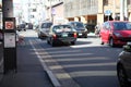 Kyoto, Japan-March 11, 2013: Taxi and people on the streets of Kyoto