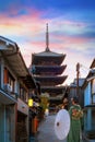 The Yasaka Pagoda known as Tower of Yasaka or Yasaka-no-to. The 5-story pagoda is the last