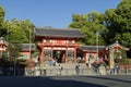 Kyoto, Japan - May 18, 2017: Main gate of the Yasaka jinja shrine in Kyoto Royalty Free Stock Photo