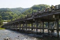 Kyoto, Japan - May 20, 2017: Togetsukyo Bridge over the Katsura Royalty Free Stock Photo