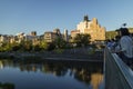 Kyoto, Japan - May 18, 2017: Tourists on the Sanjo Ohashi Bridg