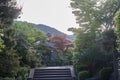 View of stone pathway entrance to Kogenji and Sanshuin Temple Royalty Free Stock Photo