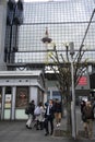 Crowd of people at the main entrance to Kyoto Station Royalty Free Stock Photo