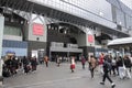 Crowd of people at the main entrance to Kyoto Station Royalty Free Stock Photo