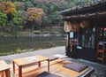 Riverside restaurant in Arashiyama, Japan