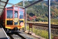 Sagano scenic railway is ready departure in Kyoto