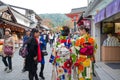 Japanese girl in kimono dress at Kiyomizu temple Royalty Free Stock Photo