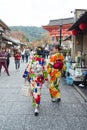 Japanese girl in kimono dress at Kiyomizu temple Royalty Free Stock Photo